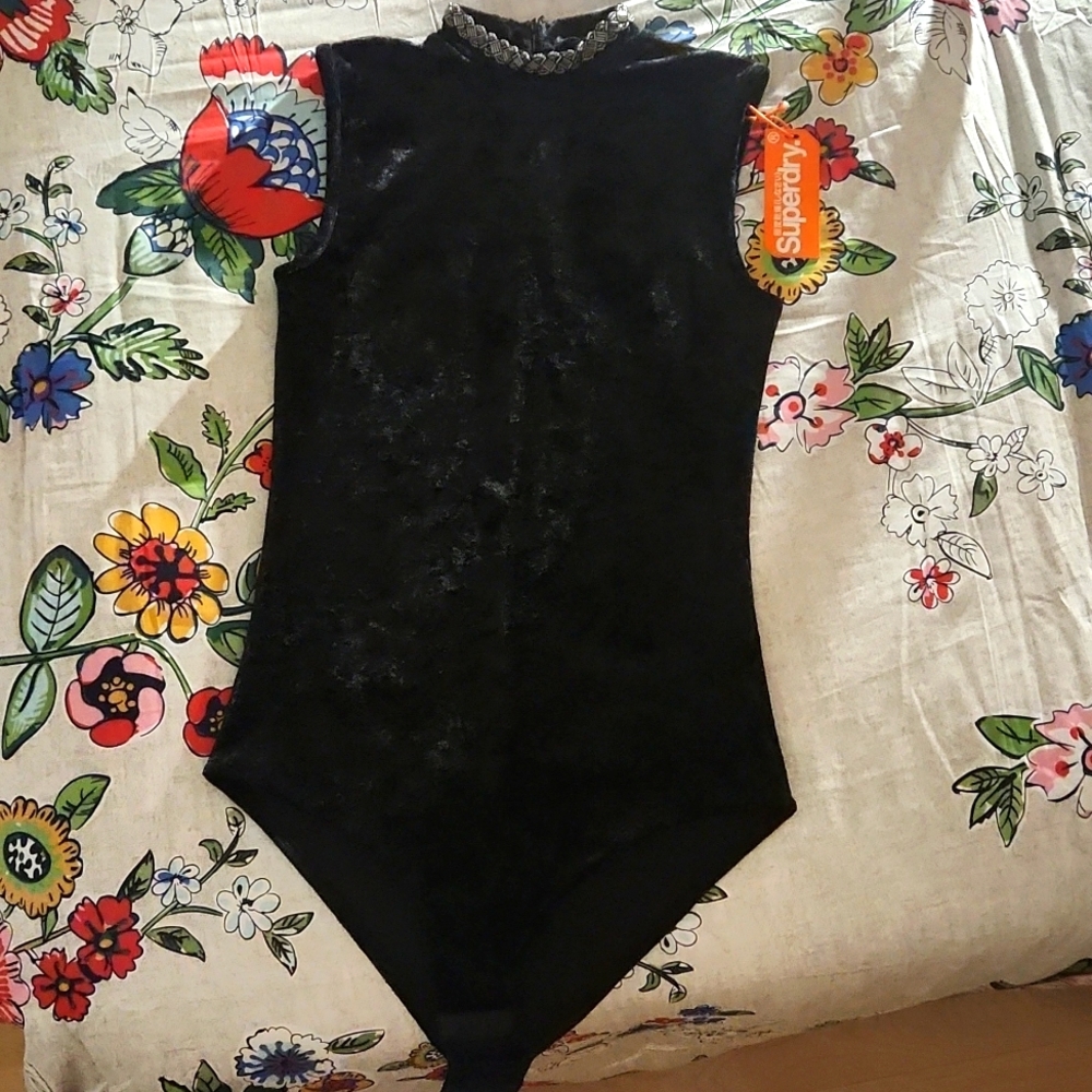 SUPERDRY🖤Black Velvet Bodysuit